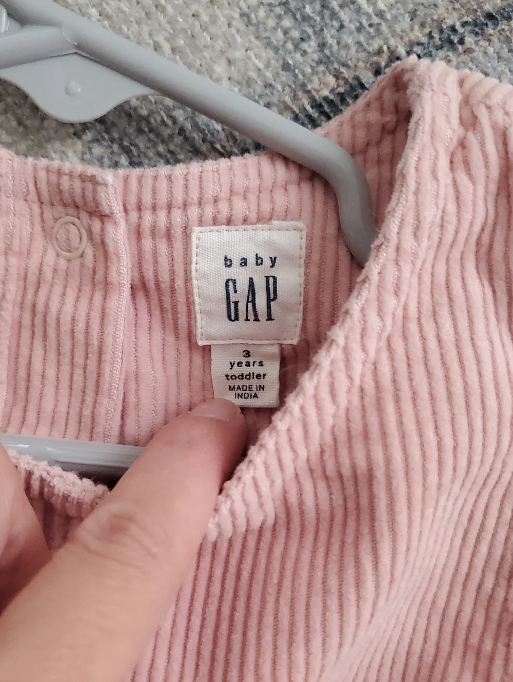 Baby Gap Girls Pink 100% Cottom Corudroy Jumper Dress Sz3